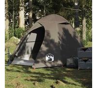 Tente de camping à dôme 2 personne marron imperméable Noir G