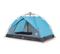 Tente de Camping à Dôme 2 Personnes Bleu Libération Rapide