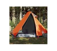Tente de camping à dôme 2 personnes gris et orange imperméable