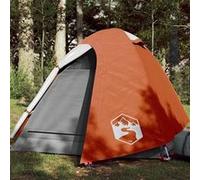 Tente de camping à dôme 2 personnes gris et orange imperméable