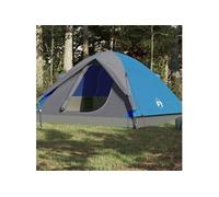 Tente de camping à dôme 3 personnes bleu imperméable