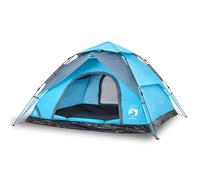 Tente de Camping à Dôme 3 Personnes Bleu Libération Rapide