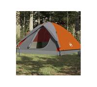 Tente de camping à dôme 3 personnes orange imperméable