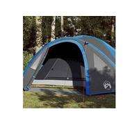 vidaXL Tente de camping 94350, 4 personnes, auvent portable avec parois latérales, bleu