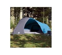 Tente de camping à dôme 4 personnes bleu imperméable