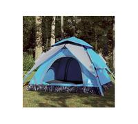 Tente de camping à dôme 4 personnes bleu libération rapide