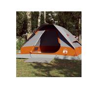 Vidaxl Tente De Camping À Dôme 4 Personnes Gris Et Orange Imperméable