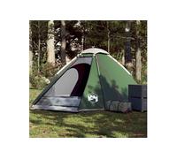 vidaXL Tente de camping à dôme Jardin/Patio Randonnée Terrasse – 4 personnes – Imperméable vert