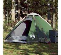 vidaXL Tente de camping à dôme Jardin/Patio Randonnée Terrasse – 4 personnes – Imperméable vert
