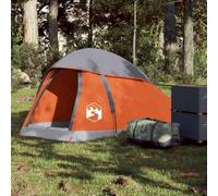 Tente de Camping à dôme imperméable 1 Personne Gris et Orange légère avec Sac de Transport pour randonnée et activités de Plein air