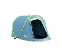 Tente de camping Outsunny 2-3 personnes étanche 2000 mm avec sac de transport pour la randonnée 245x148x105 cm Bleu