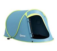 Tente de camping Outsunny 2-3 personnes étanche 2000 mm avec sac de transport pour la randonnée 245x148x105 cm Bleu