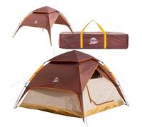 Tente de camping automatique pop-up 3-4 personnes 2 en 1 Tente de camping et pavillon/protection solaire - Double paroi, imperméable, coupe-vent, haubans fluorescents, piquets renforcés avec sac de