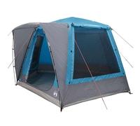 Tente de camping avec cadre de tonnelle, bleue, 420 x 420 x 227 cm, en polyester, légère et résistante aux intempéries, pour le jardin, le camping et les aventures en plein air