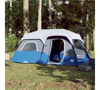 Tente de Camping avec Lumière LED 9 Personnes Abri Gris Clair et Orange vidaXL