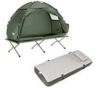 Sobuy Tente de Camping et randonnée Tente Trekking 1 Personne avec Matelas Toile de Tente Bivouac Tente 1 Personne Ultra Légère Vert 193x86x160 cm OGS32-II-GR-TP