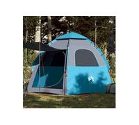 Tente de camping cabine 4 personnes bleu libération rapide