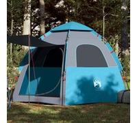 Tente de camping cabine 4 personnes bleu libération rapide Noir G