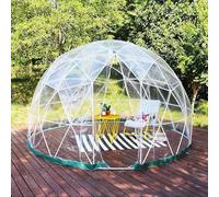 Tente de camping dôme - 3,6 m - Transparente - Étanche - Avec couvercle en PVC - Porte et fenêtres - Idéale pour terrasse et salle à manger