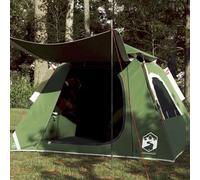 Tente de Camping Dôme 4 Personnes, Polyester 190T Imperméable, Montage Rapide, Double Toit Amovible, Tente Trek et Familiale, Idéale pour Randonnée et Plage, Vert, Dimensions 210 x 210 x 140 cm