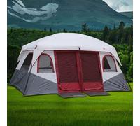 Tente de Camping Double Couche Tente Familiale Imperméable Coupe Vent 2 Chambres 2 Portes pour 8 a 12 Personnes Grande Tente Installation Facile Tente Extérieure pour Camping Familial A,8-12 People