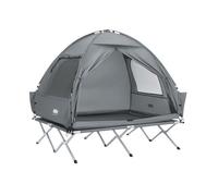 Tente de camping double - SOBUY - 193x188x145 cm - Gris - Pour 2 personnes - Crochet pour lampe