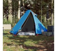 Tente de camping en dôme 2 places, bleue, imperméable
