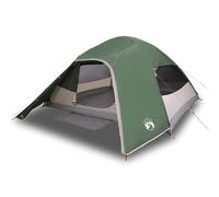Tente de camping en dôme pour 4 personnes - Vert - Imperméable - Avec auvent amovible - Connexion E - Moustiquaire respirante - Barres légères - Idéale pour l'extérieur, le trekking, la plage et les