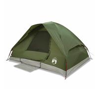Tente de camping en dôme pour 4 personnes - Vert olive - Étanche - Avec raccord E et auvent amovible - Tente de trekking ultra légère avec barres pour extérieur, festival, plage et randonnée
