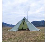 Tente de camping en toile de 5 m x 2,4 m, tente tipi indienne pour adultes, tente de luxe (vert)