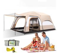 Tente de camping étanche pour 3 à 12 personnes - Tente familiale spacieuse et lumineuse - Espace de vie pratique pour le camping et la randonnée - 420 x 300 x 200 cm