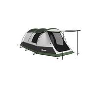 Tente de camping familiale 3-4 pers. - tente tunnel porche étanche 2000 mm - sac de transport inclus - gris Gris G