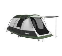 Tente de camping familiale 3-4 pers. - tente tunnel porche étanche 2000 mm - sac de transport inclus - gris Gris