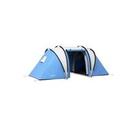Tente de camping familiale - Outsunny - 4-5 personnes - avec 2 chambres 3 fenêtre, sac de transport - 450 x 220 x 180 cm - bleu