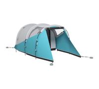 Tente De Camping Familiale 4-5 Personnes - Tente Tunnel 2 Portes Fenêtres - Dim. 4,6 X 2,6 X 1,9 M - Bleu Gris
