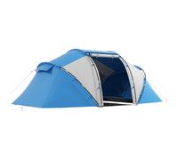 Outsunny Tente de Camping familiale 4-6 Personnes Tente dôme étanche légère, ventilée 2 cabines fenêtre Grande Porte Facile à Monter 4,3L x 2,4l x 1,7H m Bleu Blanc