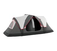 Tente De Camping Familiale 6-8 Pers. Double Toit Étanche 2 000 Mm Moustiquaire Sac De Tranport Gris