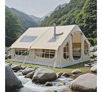 Tente de Camping familiale Gonflable, Installation Rapide et étanche pour Une Utilisation 4 Saisons, avec fenêtres en Maille, pour Un Confort extérieur amélioré, Pompe et Prise pour poêle