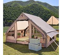 Tente de camping gonflable - Cabine familiale étanche pour 4-8 personnes - Installation facile, toutes saisons, avec pompe
