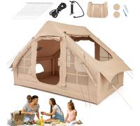 Tente de Camping Gonflable pour 4 à 6 Personnes, Tente à Montage instantané avec 2 Portes, 4 fenêtres en Filet et Lucarne, Tente familiale résistante aux intempéries avec Sac de Transport
