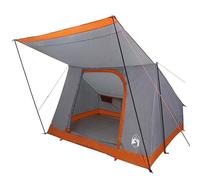 Tente de camping grise et orange, 282 x 225 x 154 cm, cadre de tonnelle en polyester, imperméable et légère, pour les aventures en plein air, parfaite pour les familles et le camping