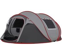 Tente de camping instantanée pour 5 à 6 personnes, tente à installation automatique avec 2 fenêtres en maille de ventilation, pare-soleil imperméable, tente dôme portable pour l'extérieur, la plage