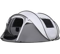 Tente de camping instantanée pour 5 à 6 personnes, tente à installation automatique avec 2 fenêtres en maille de ventilation, pare-soleil imperméable, tente dôme portable pour l'extérieur, la plage