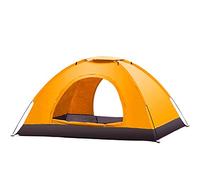Tente de Camping léger dôme extérieur Tente Double Porte Double Couche Automatique Ajustement 2-3 Personne 3 Saison Tente de Tente légère Portable (Orange) Bonjour