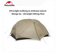 Tente de camping Naturehike New Mongar UL pour 1 à 2 personnes, en nylon 15D, 3 saisons, imperméable, ultralégère, portable, avec tapis Brown 2 Person