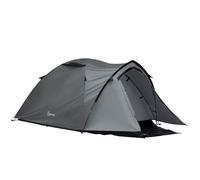 Outsunny Tente de Camping 2-3 Personnes Tente dôme étanche légère ventilée Facile à Monter 2 Portes fenêtres dim. 3,25L x 1,83l x 1,3H m Fibre Verre Polyester PE Gris