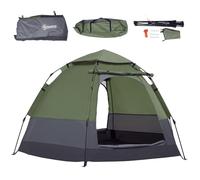 Outsunny Tente pop-up de camping 3-4 pers. dôme étanche 2 grandes portes 2,6×2,6×1,5 m Vert/Gris