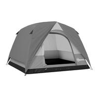 Tente de camping Outsunny pour 3 à 4 personnes, tente facile à monter avec tapis de sol intégré, tente dôme imperméable avec fenêtres en filet, poche et crochet, idéale pour le camping, la randonnée