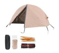 Tente de camping portable à 2 couches avec tissu Oxford imperméable et poteaux en aluminium léger (camel)