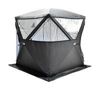 Tente de camping portable isolée toutes saisons avec cheminée - Design panoramique robuste pour les activités d'hiver en plein air et la pêche sur neige